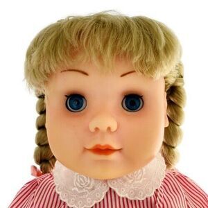 My Q Kids Vintage 1987 Techni-Max Toy Pink Jumper Doll Open Close Eyes 20 inches